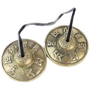 Yoga Bekkens Messing Bekkens Bell Chimes Tibetaanse Boeddhistische Stijl Meditatie Yoga Accessoire Instrument Cymbals