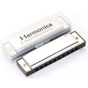 KONGSHENG 10 Gat Voor Kids Zilver Blues Diatonische Harp Muziekinstrument Harmonicon Legering Harmonica Mondharmonica