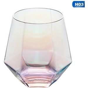Geometrie Whiskey Glas Diamant Kristal Glas Cup Gouden Velg Transparante Koffie Melk Thee Mok Thuis Bar Drinkware Paar