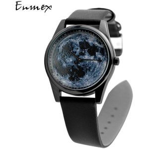 Enmex Individualisering speciale horloge 3D moonscape creatieve neutrale cool quartz klok mannen horloge