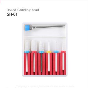 6Pcs Rainbow Tungsten Carbide/Keramische Nail Boren Set In Doos Manicure Machine Accessoires Frees Elektrische Nail dril