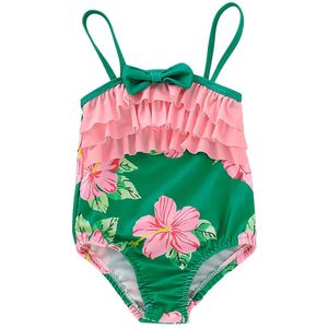 Baby Meisje Badpak Kinderen Peuter Meisje Badmode Ruches Bloemen Een Stuk Strand Badpak Monokini Beachwear