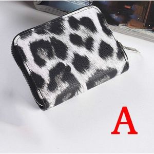 Vrouwen Portemonnee Korte Luipaard Print Pu Polsband Rits Tas Grote Capaciteit Multi-card Slots Mobiele Telefoon Tas card Case