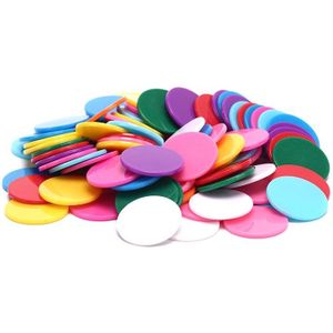 100 Stks/partij 25 Mm 8 Kleuren Plastic Poker Chips Casino Bingo Markers Token Fun Familie Club Board Games Speelgoed Creatieve
