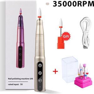 Elektrische Nail Boor 35000 Rpm Manicure Set Draagbare Draadloze Efile Voor Acryl Oplaadbare Nail Boor Freesmachine Voor Salon