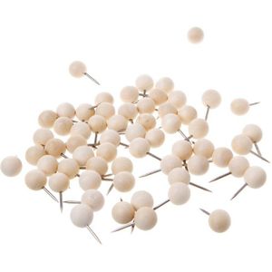 60 Pcs Ronde Houten Punaise Creatieve Decoratieve Tekening Push Pins Hout Hoofd