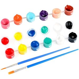 Acryl Schildert Pigment Set Voor Kleding Textiel Stof Hand Geschilderde Muur Gips Schilderij Tekening Voor Kids 12 Kleuren