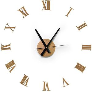 Wandklok Grote Size Wandklokken Modern Sticker 3D Diy Grote Horloge Luxe Voor Woonkamer Home Decor Romeinse cijfers