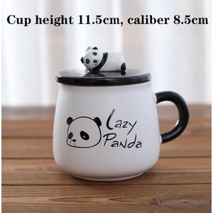 Creatieve Schattige Panda Keramische Mok Cartoon Water Beker Deksel Lepel Temperatuur Weerstand Duurzaam Thuis Koffie Melk Kid Kinderen