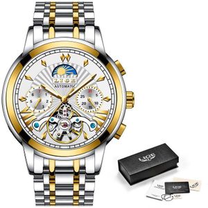 LUIK heren horloges top brand luxe business Automatische klok Tourbillon waterdicht Mechanische horloge relogio masculino