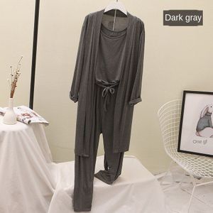 Modal Pyjama Suits Vrouwen Homewear Mode Godin Vest + Tank Top + Broek Drie Stukken Set Outfit Lui wind