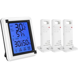Bestpress Screen Weerstation + Outdoor Weerbericht Sensor Backlit Thermometer Hygrometer Draadloze Weerstation