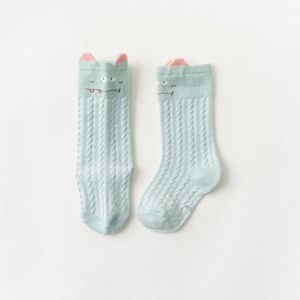 6 Paar/partij 0-1-3Years Cartoon Leuke Super Dunne Jacquard Mesh Baby Kids Mosquito Sok Kinderen Baby Tofddler Knie Hoge Sokken