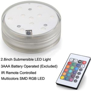 1Pc Dompelpompen Led Onderwater Verlichting Waterdichte Rgb Kleuren Afstandsbediening Draadloze Vaas Light Party Bruiloft Zwembad Licht