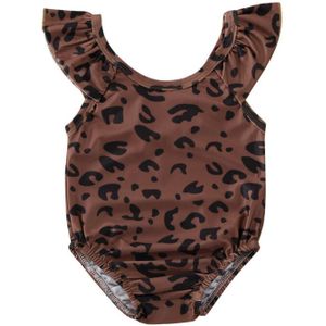 Bikini Baby Kids Meisjes Zomer Leopard Gedrukt Bikini Een Stuk Badmode Badpak Kinderen Backless Badpak