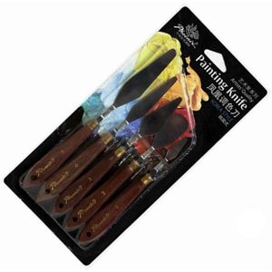 Phoenix 5 PCS Set Rvs Spatel Bakken Gebak Tool Mengen Schraper Pack Art Scorper Olie Schilderen Schraper Schop Palet