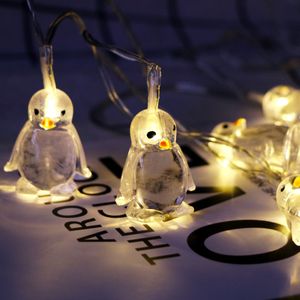 10 LED Pinguïn Light String Slingers Batterij Aangedreven Kerst Lamp Partij Decoratieve led Verlichting lamparas led decorativas