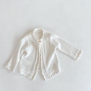 Kinderen Trui Baby Lange Mouwen Katoen Gebreide Tops Kleding Baby Lente Herfst Jongens Meisjes Wit Open Stitch Trui Outfits