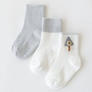 3 Paren/partij Herfst Winter Baby Sokken Dubbele Naald Doseren Anti-Slip Kinderen Socking Voor Baby Jongens Meisjes Katoen buis Sokken