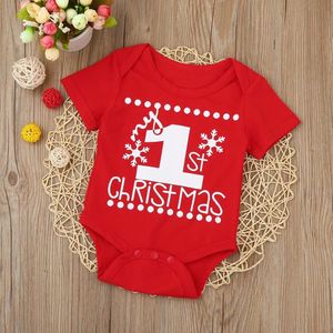 Pasgeboren Baby Kids Meisjes Jongens Vrolijk Kerstfeest Bodysuit Mijn Eerste Kerst Jumpsuit Outfit Kleding DS19