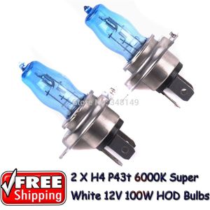 2 x H4 9003 HB2 P43T 12V 6000K 100W Super White Auto HOD Halogeen Lampen Lampen koplamp voor vw skoda lada kia hyundai