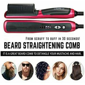 Stijltang Irons Rechte Elektrische Krullend Haar Kam Borstel Mannen Baard Stijltang Styling Multifunctionele Haar Kam Borstel
