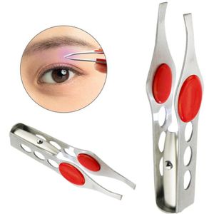 Roestvrij Staal Wenkbrauw Pincet Met Led Light Wimper Wenkbrauw Ontharen Tweezer Make-Up Tool Gezicht Haar Remover Beauty Tools