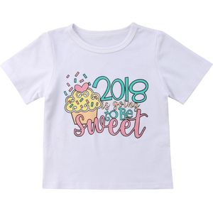 Leuke Peuter Baby Meisjes Grafische Tee Zachte Katoen Crew Hals T-shirt Tops Kleding