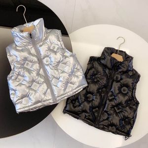 Vest Jas Voor Kids Black & Silve Vesten Kinderen Kleding Meisje & Jongen Kids Waterdicht Uitloper Luxe Kleding