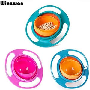 1Pcs Ufo Vormige Babyvoeding Gerechten Kom Kids Jongen Meisje Spill-Proof Speelgoed 360 Universele Roterende Grappig Voedsel eten Kom Servies