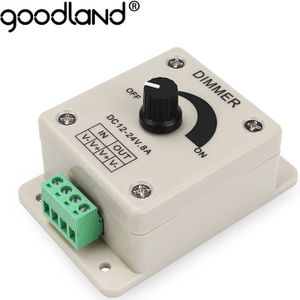 Goodland Led Dimmer 12-24V Voltage Regulator 8A Verstelbare Controller Licht Voeding Voor Led Lamp Led strip Licht