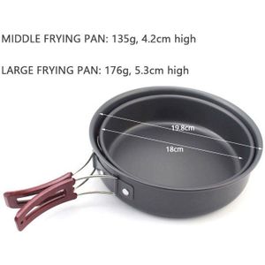 Enkele Koekenpan Sets Aluminium Potten Outdoor Servies Camping Kookgerei Ultralight Wandelen Picknick Koekenpan Pot Wilde Benodigdheden