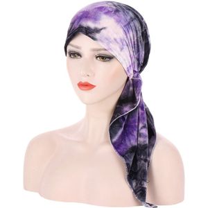 Moslim Velvet Tulband Headwrap Hoed Voor Vrouwen Pre-Gebonden Chemo Mutsen Caps Bandana Hoofddoek Voor Kanker Haar Accessoires