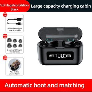 Tws Draadloze Hoofdtelefoon Met Microfoon Bluetooth Oortelefoon 2000Mah Opladen Case Sport Waterdichte Hoofdtelefoon 9D Hifi Oordopjes Headsets