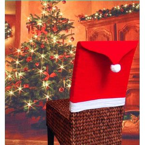 Rode non-woven Kerst stoel set Kerst tafel decoratie Kerst hoed