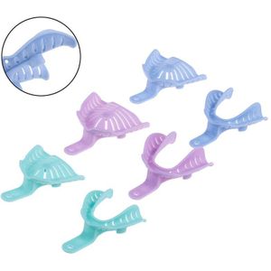 Materialen Tandheelkundige Indruk Trays Centrale Supply Tanden Houder Duurzaam Voor Tanden Gereedschap 6 Stks/pak Plastic Dental Impression Dienbladen