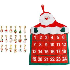 Diy Kerst Countdown Advent Kalender Charm Armband Maken Kit Voor Vrouwen Meisjes Sieraden Set 22 Bedels Kralen 2 Kettingen