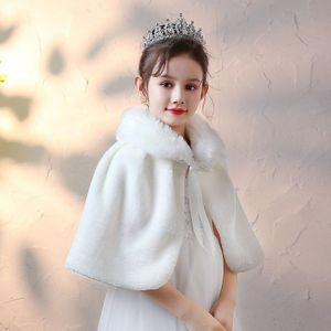 Winter Jassen Meisjes Prinses Steentjes Faux Fur Bolero Bolero Kinderen Jas Meisjes Warm Wrap Heilige Communie Wedding Party Capes