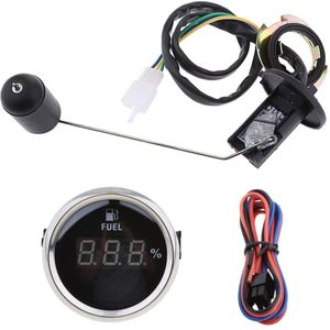 Zwart 52 Mm Marine Boot Digitale Brandstof Niveau Meter Gauge Met Brandstof Sensor Kit