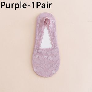 Mode Vrouwen Meisjes Lente Zomer Sokken Hart Vorm Print Kant Slipper Ademend Sokjes Onzichtbare Naadloze Boot Sokken