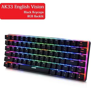 Ajazz AK33 Mechanische Gaming Toetsenbord Blauwe Schakelaar 82 Keys Bedraad Toetsenbord Voor Pc Games Met Ergonomische Cool Led Backlit