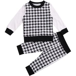 1-4T Herfst Winter Baby Meisjes Kleding Set Lange Mouwen Patchwork T-shirt Top + Lange Broek Peuter set Baby Meisjes Outfit