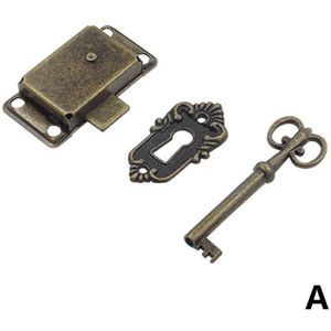 Duurzaam Portable Vintage Antieke Stijl Ijzer Slot + Sleutel Deur Kast Kledingkast Voor Ladekast V4S8