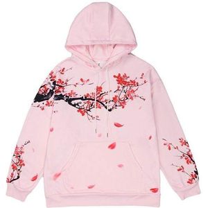 Cherry Blossom Hoodie Winter Koppels Sweatshirt Streetwear Oversized Harajuku Zwart Wit Hip Hop Trui Y2K Hoodies Mannen