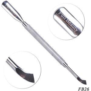 Volledige Beauty 1pcs Sliver Nail Art Pusher Cuticle Remover Dode Huid Staal Trimmer Cleaner Manicure Pedicure Nagel Tool CHA63