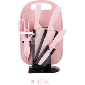 Tarwe Stro Mes Set Rvs Zeven Stuk Mes Set Keramische Mes Keuken Set Mes Schaar Fruit mes Houder