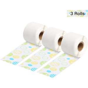 Aibecy 3 Rolls Zelfklevende Thermisch Papier Zwart Op Ster Achtergrond 15Mm * 3.5M Compatibel Met Phomemo m02S Thermische Printers