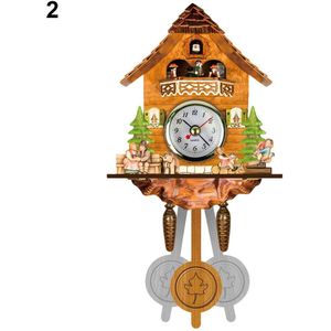 Antieke Houten Koekoek Wandklok Vogel Tijd Bell Swing Alarm Horloge Thuis Art Decor Thuis Dag Tijd Alarm 129X231X55 Mm Tb
