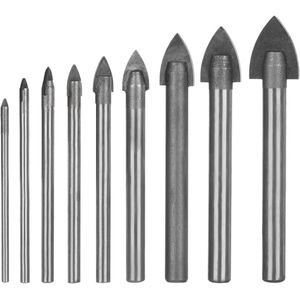 3-16Mm Glas Boor Driehoek Boren Tungsten Carbide Tip Met 1/4 "Hex Shank Zilveren Kleur Power tool Accessoires Voor Tegel