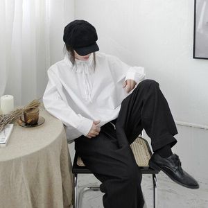 Xitao Trekkoord Vrouwen Blouse Mode Wit Zwart Volledige Mouw Herfst Minderheid Kleine Verse Casual Stijl Shirt WJ1192